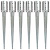 vidaXL Estacas de enterrar 6 pcs 10x76 cm a&ccedil;o galvanizado prateado
