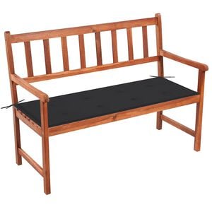 vidaXL Banco de jardim c/ almofad&atilde;o 120 cm madeira de ac&aacute;cia maci&ccedil;a