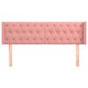vidaXL Cabeceira de cama c/ abas veludo 163x16x78/88 cm rosa