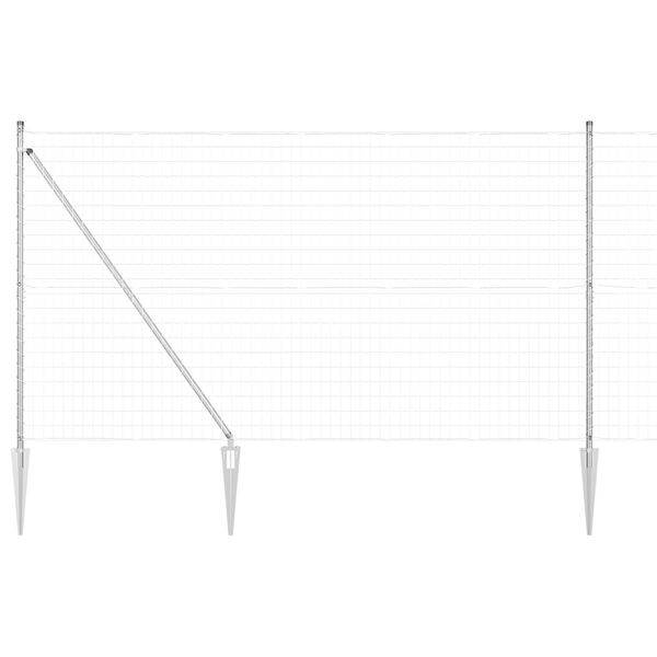 vidaXL Cerca com Poste Prateado 1,5 x 10 m A&ccedil;o