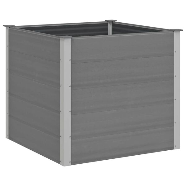 vidaXL Canteiro elevado para jardim WPC 100x100x91 cm cinzento