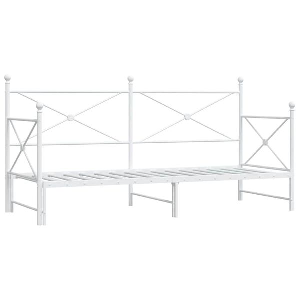 vidaXL Cama de dia com gavet&atilde;o sem colch&atilde;o 80x200 cm a&ccedil;o branco