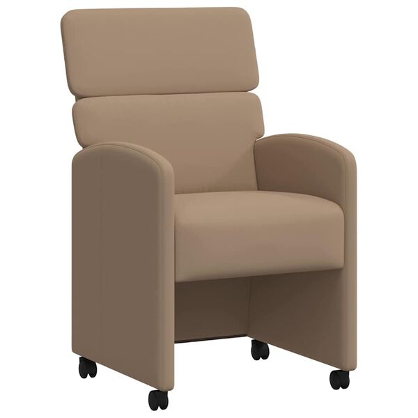 vidaXL Cadeiras de Jantar com Rodas 2 pcs Cappuccino 58 x 65 x 98 cm