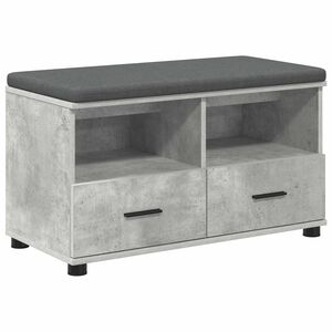 vidaXL Banco de Hall com almofada Cinzento Concreto 80 x 38 x 46 cm