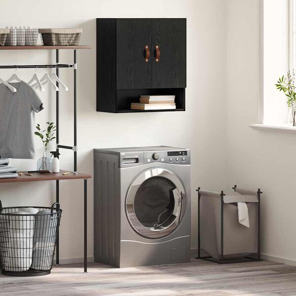 vidaXL Arm&aacute;rio de Parede Carvalho preto 60 x 31 x 70 cm