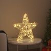 vidaXL Estrela 3D com 50 LEDs Branco quente 55 x 52.5 x 9 cm Vime