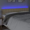 vidaXL Cabeceira de cama c/ luzes LED tecido 160x5x78/88 cm cor creme