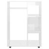 vidaXL Roupeiro 80x40x110 cm derivados de madeira branco brilhante