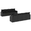 vidaXL 9 pcs conjunto de sof&aacute;s p/ jardim c/ almofad&otilde;es vime PE preto