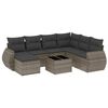 vidaXL 8 pcs conjunto sof&aacute;s de jardim c/ almofad&otilde;es vime PE cinzento