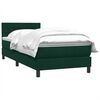 vidaXL Cama com molas/colch&atilde;o 100x220 cm veludo verde-escuro