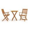 vidaXL Conjunto bistro para jardim dobr&aacute;vel 3 pcs madeira de ac&aacute;cia