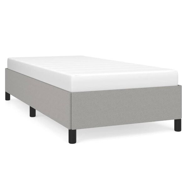 vidaXL Estrutura de cama sem colch&atilde;o 90x200 cm tecido cinzento-claro