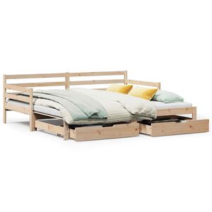 vidaXL Sof&aacute;-cama com gavet&atilde;o e gavetas sem colch&atilde;o 90x200 cm