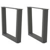 vidaXL P&eacute;s para mesa de centro em forma de V, 2 pe&ccedil;as, antracite, 50x (42-43,3) cm, a&ccedil;o