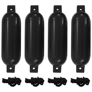 vidaXL Para-choques para barco 4 pcs &Oslash; 14x50 cm PVC preto