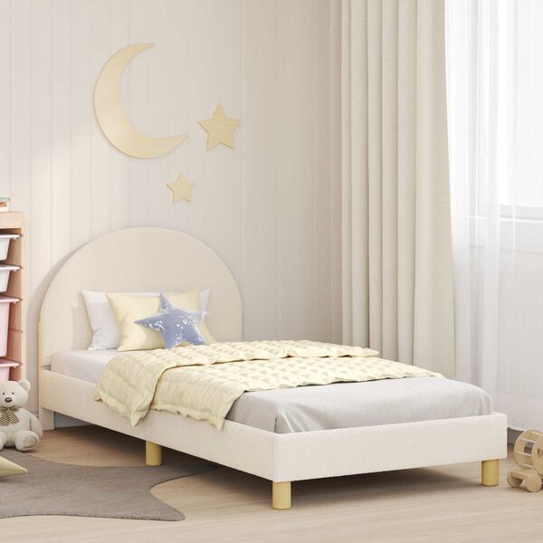 vidaXL Estrutura de Cama Infantil com Cabeceira Creme 90 x 200 cm