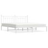 vidaXL Estrutura de cama com cabeceira 200x200 cm metal branco