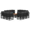 vidaXL Conjunto de Sof&aacute; de Jardim 13 unid. Preto e Cinza Escuro