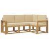vidaXL Conjunto de Sof&aacute;s para Exterior 4 unid. Branco e Bege