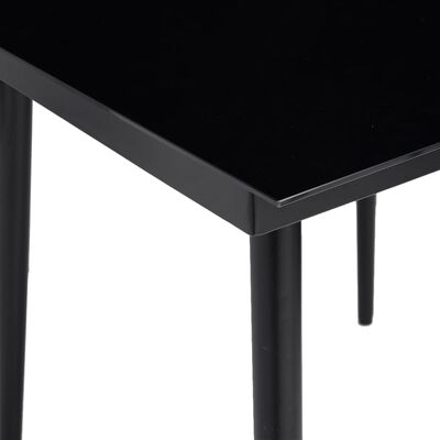 vidaXL Mesa de jantar para jardim 200x100x74 cm aço e vidro preto