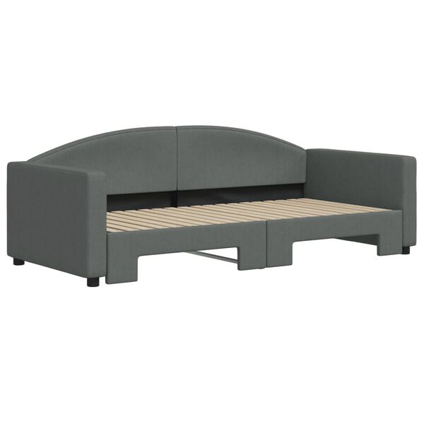 vidaXL Sof&aacute;-cama com gavet&atilde;o 90x190 cm tecido cinzento-escuro