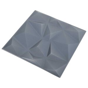 vidaXL Pain&eacute;is de parede 12 unid. 50 x 50 cm Origami Cinza Espuma XPS