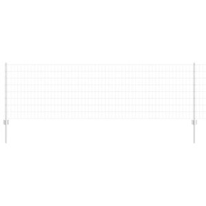 vidaXL Cerca com Poste Prateado