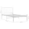 vidaXL Estrutura de cama 100x200 cm metal branco