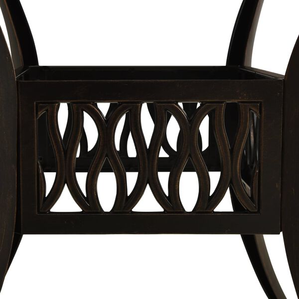 vidaXL Mesa de jardim 90x90x73 cm alumínio fundido bronze