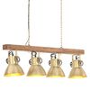 vidaXL Candeeiro de teto industrial E27 madeira de mangueira bronze