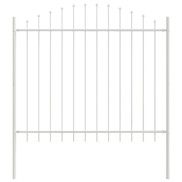 vidaXL Cerca para Jardim 7 pcs Branco 170 x 165 cm A&ccedil;o revestido a p&oacute;