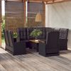 vidaXL 4 pcs conjunto lounge de jardim c/ almofad&otilde;es vime PE preto