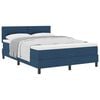 vidaXL Cama Box com cabeceira Manual Azul 140 x 190 cm tecido