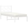 vidaXL Estrutura de cama sem colchão com cabeceira 75x190 cm branco