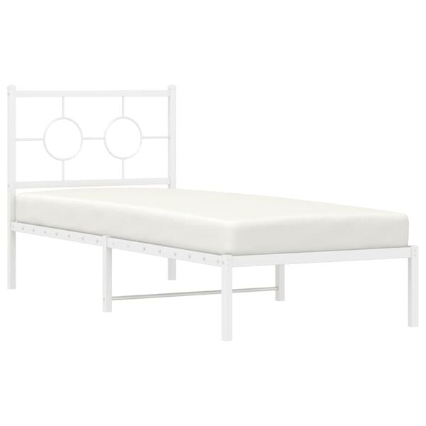 vidaXL Estrutura de cama sem colchão com cabeceira 75x190 cm branco