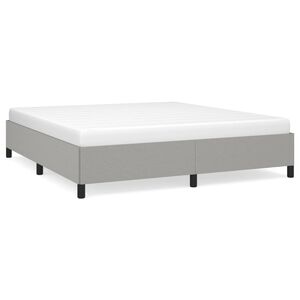 vidaXL Estrutura de cama sem colch&atilde;o 160x200 cm tecido cinzento-claro