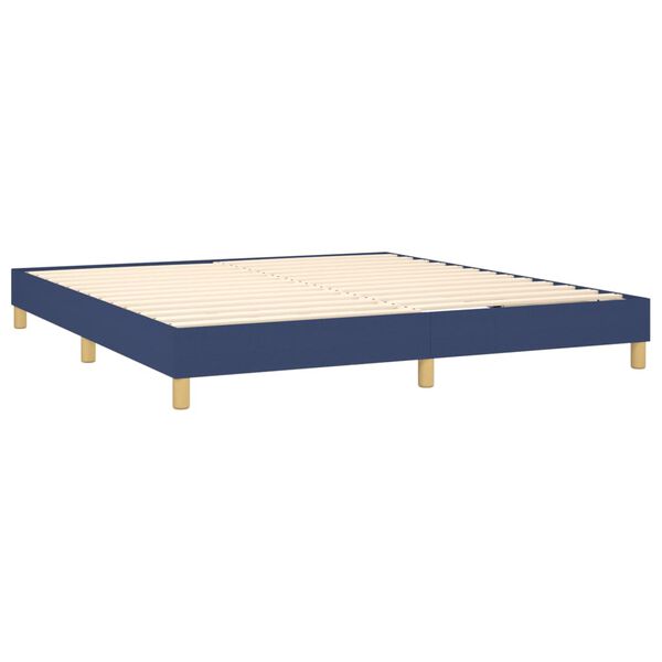 vidaXL Estrutura de cama com molas 160x200 cm tecido azul