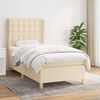 vidaXL Cama com molas/colch&atilde;o 90x190 cm tecido cor creme