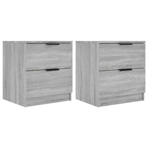 vidaXL Mesa de cabeceira 2 pcs derivados de madeira cinzento sonoma