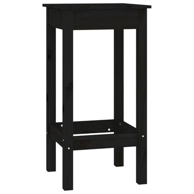 vidaXL 6 pcs conjunto de cadeiras de bar pinho maciço preto