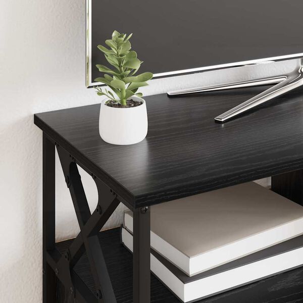 vidaXL Gabinete para TV com gaveta Carvalho Preto 90 x 33 x 45 cm