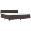 vidaXL Cama Box com cabeceira Manual Marrom Escuro 200 x 200 cm tecido