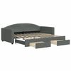 vidaXL Sof&aacute;-cama c/ gavet&atilde;o e gavetas 90x190 cm tecido cinzento-escuro