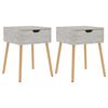 vidaXL Mesas de cabeceira 2 pcs derivados madeira cinza cimento