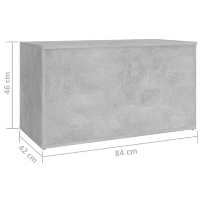 vidaXL Arca de arrumação 84x42x46 cm madeira processada cinza cimento