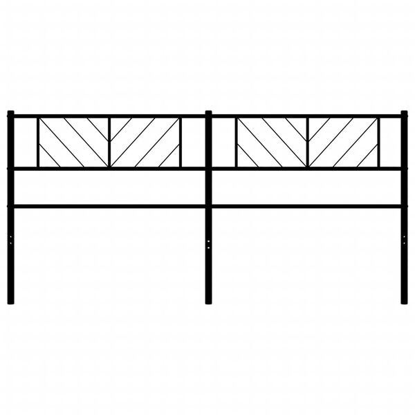 vidaXL Cabeceira de cama 200 cm metal preto