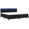vidaXL Cama Box com colch&atilde;o com led Preto 200 x 200 cm Couro sint&eacute;tico