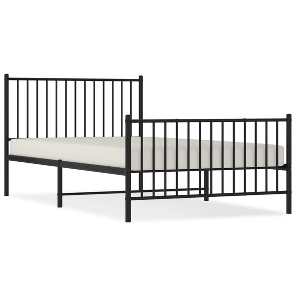 vidaXL Estrutura de cama com cabeceira e p&eacute;s 107x203 cm metal preto