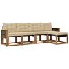 vidaXL Conjunto de Sof&aacute;s para Exterior 5 pcs Natural e Bege